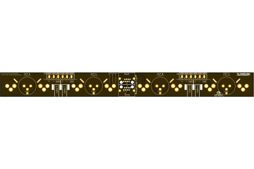 XLR Verbinderplatine 4in 4out für 1HE 12x D-Norm Rackblende mit RJ45 CatCore